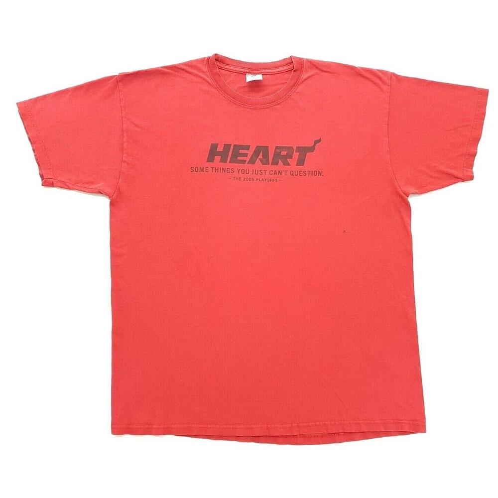 Miami Heat Heart Playoffs Tee Red Size Xl Mens Distressed T Shirt